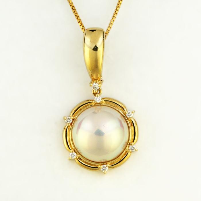 TASAKI タサキ 田崎真珠 十八金枠 マベパール ペンダントトップ TASAKI タサキ 田崎真珠 十八金枠 マベパール ペンダントトップ