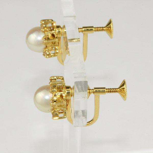 MIKIMOTO ミキモト あこや本真珠 イヤリング K18製星形枠 MIKIMOTO ミキモト あこや本真珠 イヤリング K18製星形枠