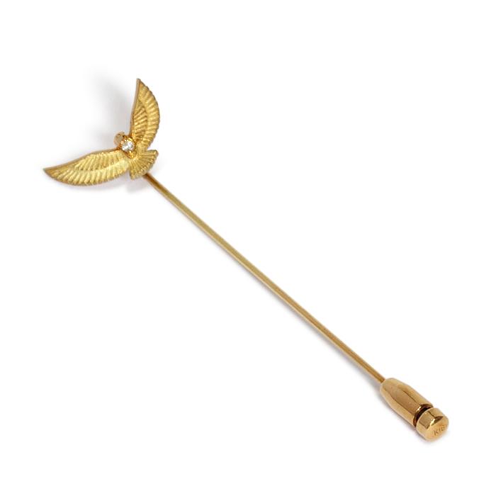 k18wg 鳥モチーフピンブローチ