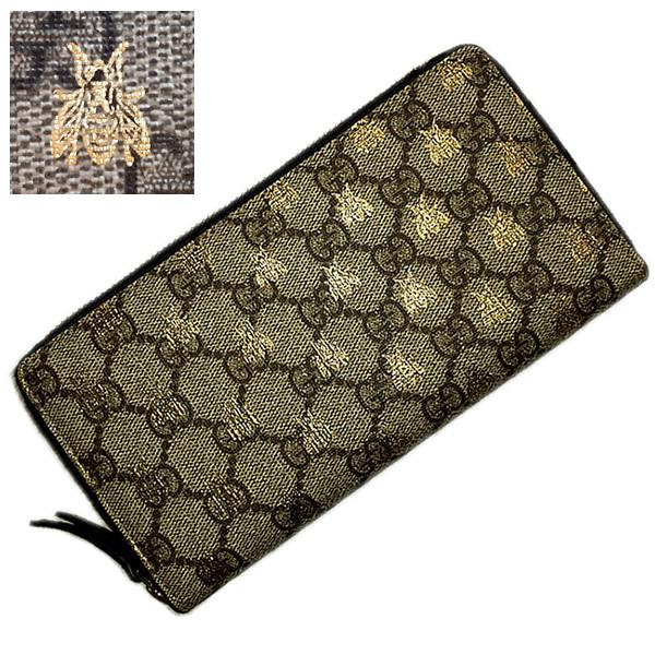 GUCCI グッチ GGスプリーム ゴールド ビー 蜂 PVC/レザー ラウンド 