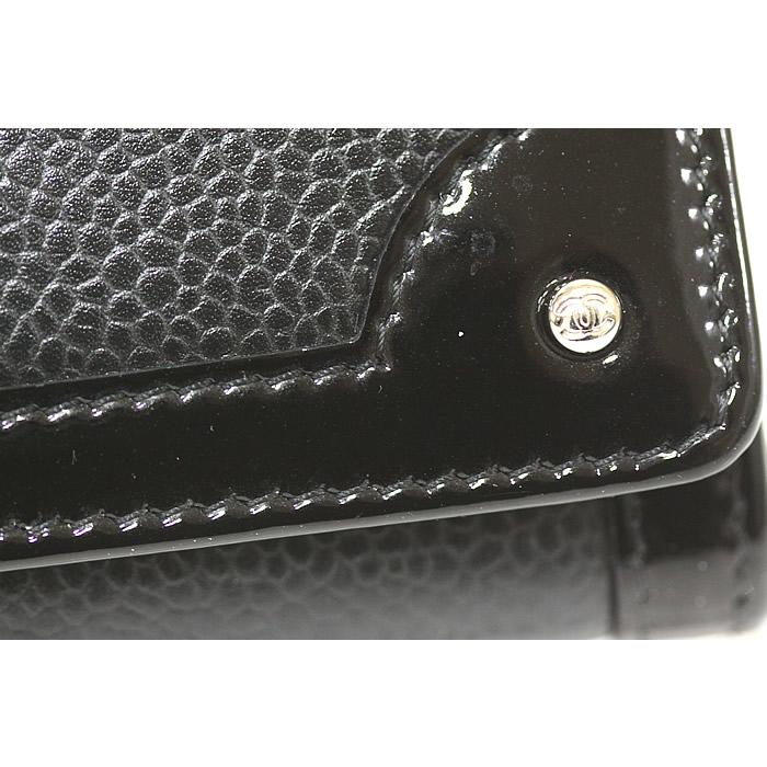 CHANEL シャネル キャビアスキン エナメルフレーム ココマーク CHANEL シャネル キャビアスキン エナメルフレーム ココマーク