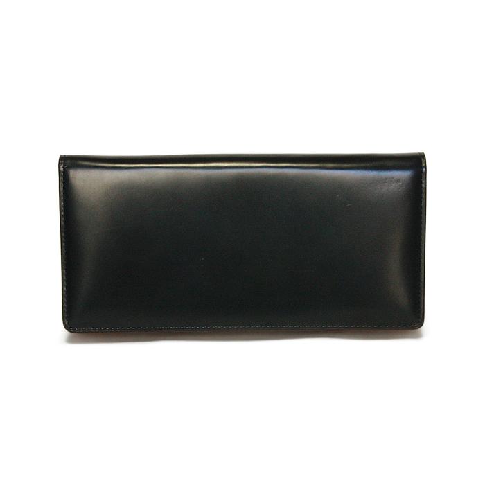 ギオネ コードバン GUIONNET CORDOVAN レザー2つ折り長財布 ブラック 