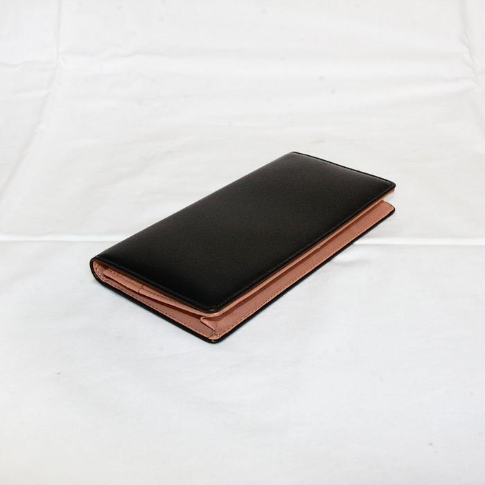 ギオネ コードバン GUIONNET CORDOVAN レザー2つ折り長財布 ブラック 