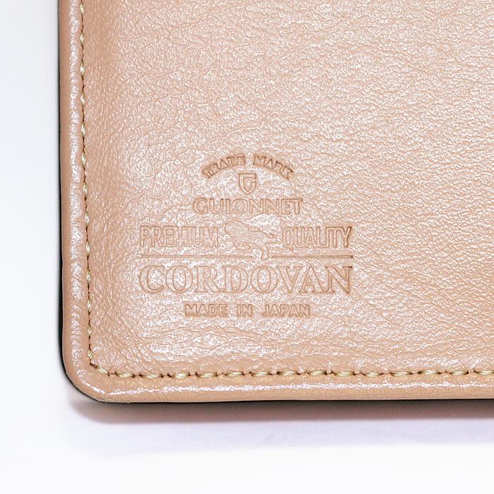 ギオネ コードバン GUIONNET CORDOVAN レザー2つ折り長財布 ブラック 
