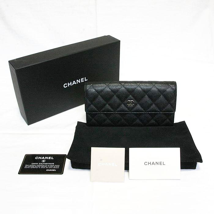 CHANEL シャネル マトラッセ フラップウォレット キャビアスキン  