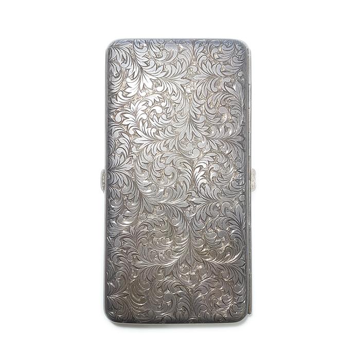 シルバー製 シガレットケース 彫金 SILVER 約185グラム 銀製 シルバー製 シガレットケース 彫金 SILVER 約185グラム 銀製
