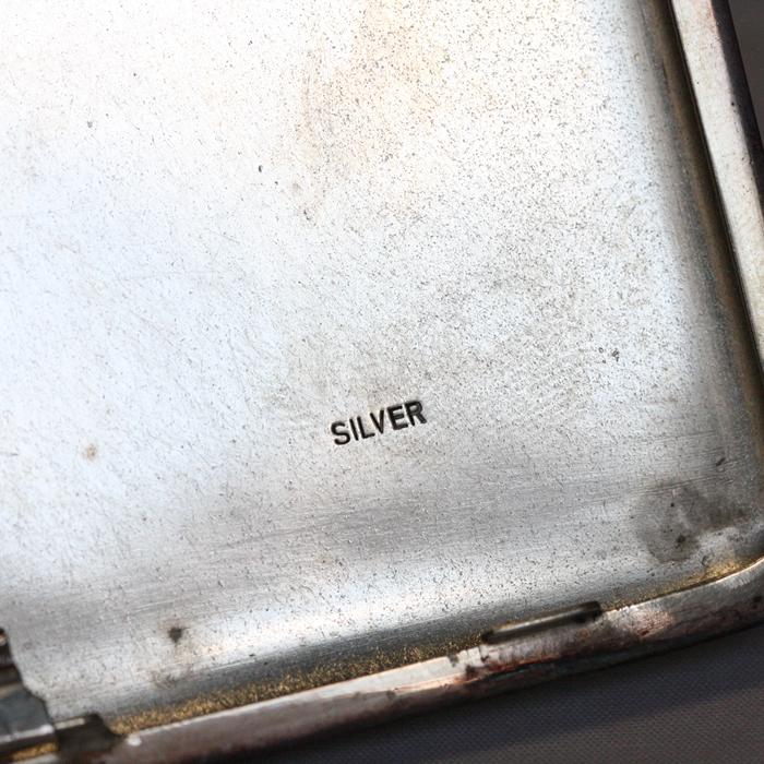 シルバー製 シガレットケース 彫金 SILVER 約185グラム 銀製 シルバー製 シガレットケース 彫金 SILVER 約185グラム 銀製