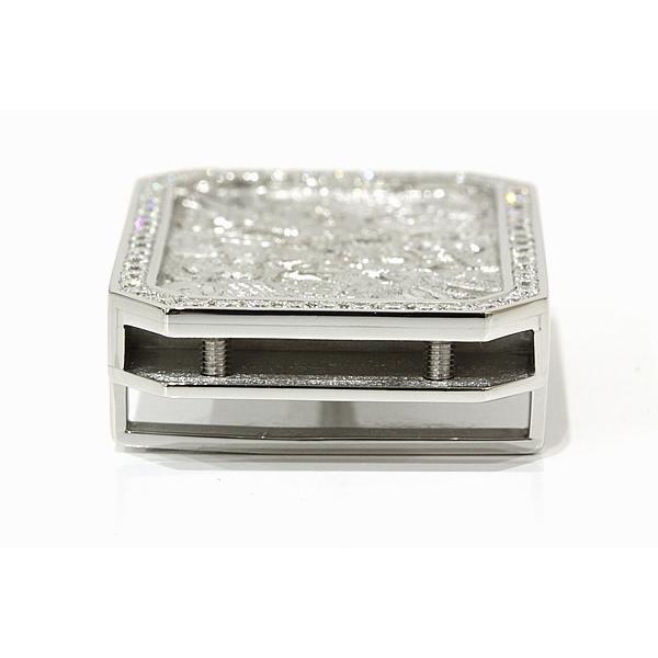 プラチナ製 双龍デザイン ベルトバックル メンズ ダイヤモンド54P 2.18  