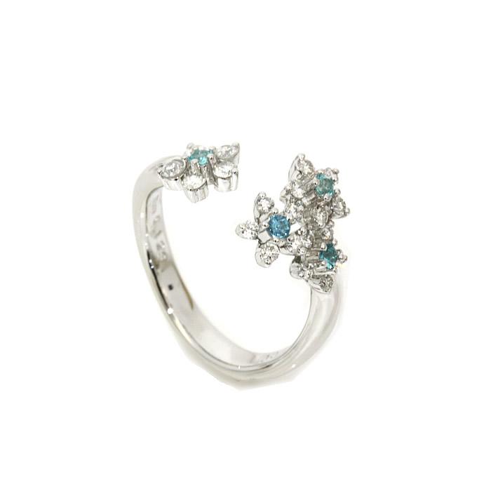 K18】パライバトルマリン 0.128ct ダイヤモンド ハーフエタニティ