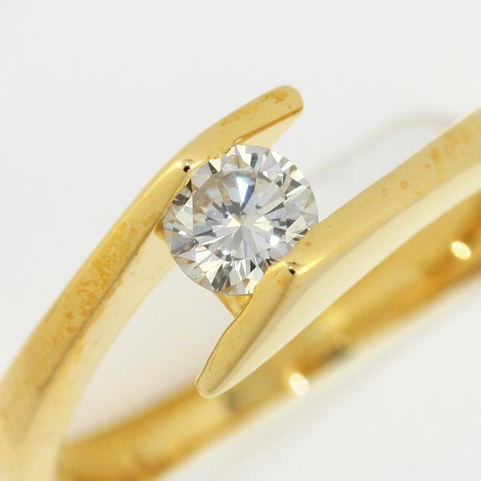 10号＞ラウンドブリリアントカットダイヤモンド1石 0.30ct K18  