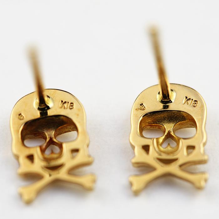 海賊旗 K18イエローゴールド ピアス ジョリー・ロジャーJolly Roger 