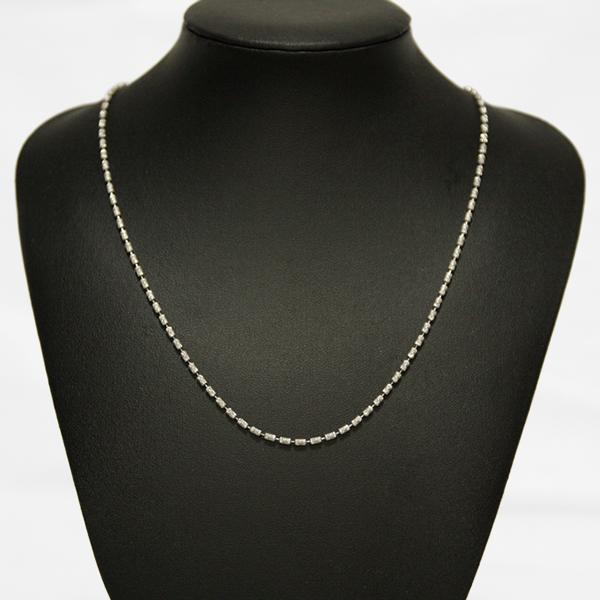 ホワイトゴールド アジャスター付きチェーンネックレス 18金製/K18WG  