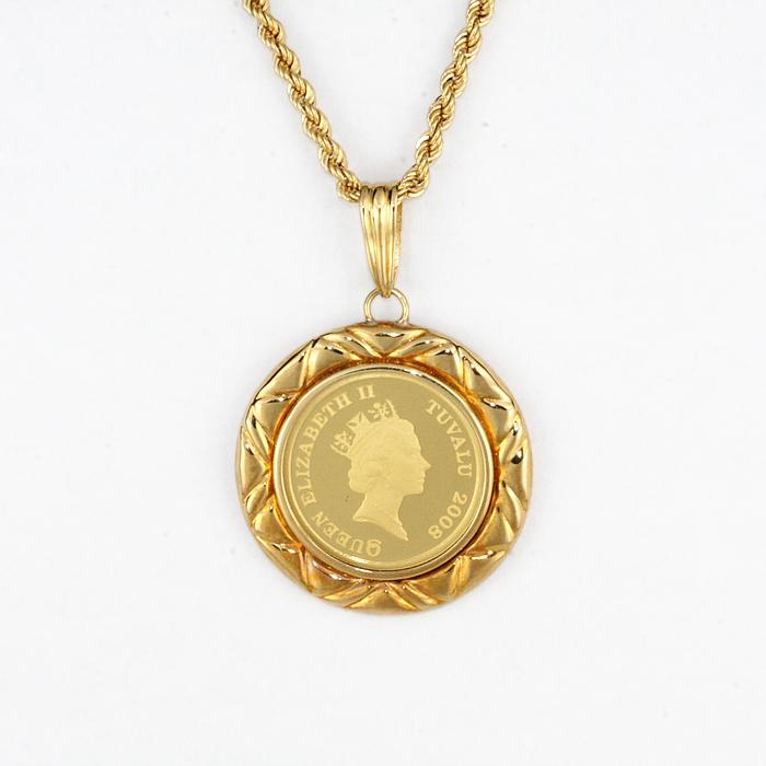 k18ヴィンテージペンダントトップ 楽天市場】k18 ネックレス コインモチーフ ペンダント イエロー