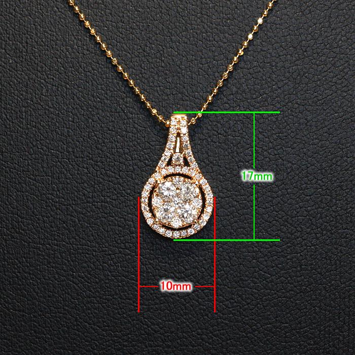 K18 金製品 18金 ダイヤ入りデザインペンダント付きネックレス 0.50ct 