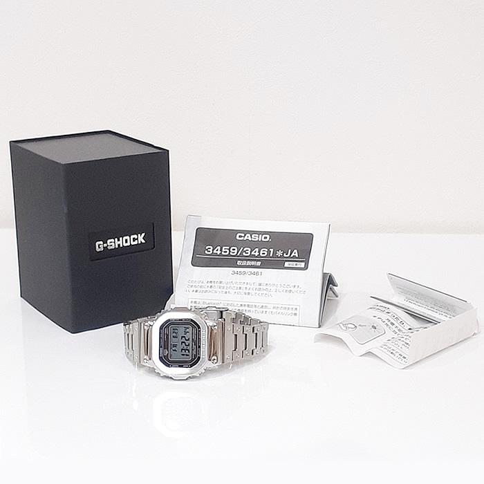美品 箱説付 G-SHOCK GMW-B5000D 電波ソーラー シルバー G-SHOCK FULL METAL 5000 SERIES 電波ソーラー Bluetooth搭載