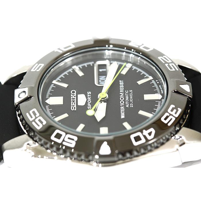 ★超美品　SEIKO 5 SPORTS 自動巻き ブラック SNZB23J2 New! Seiko SNZB23J2 5 Sports Automatic Black Dial Black