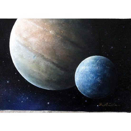 絵画　油彩　宇宙　相田省吾　永遠　Ｆ４キャンパス作品　油絵　送料無料！