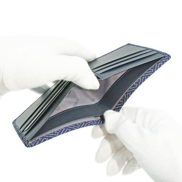 印伝 甲州印伝 印傳屋 上原勇七 財布 二つ折り財布 2005 爪唐草 紺地×白漆 鹿革 本革 レザー キャッシュレス 和柄 ブランド 冬物 冬ギフト クリスマス 贈り物 YM01 印傳屋（INDEN-YA） 印伝 甲州印伝 上原勇七 財布 二つ折り財布 印伝