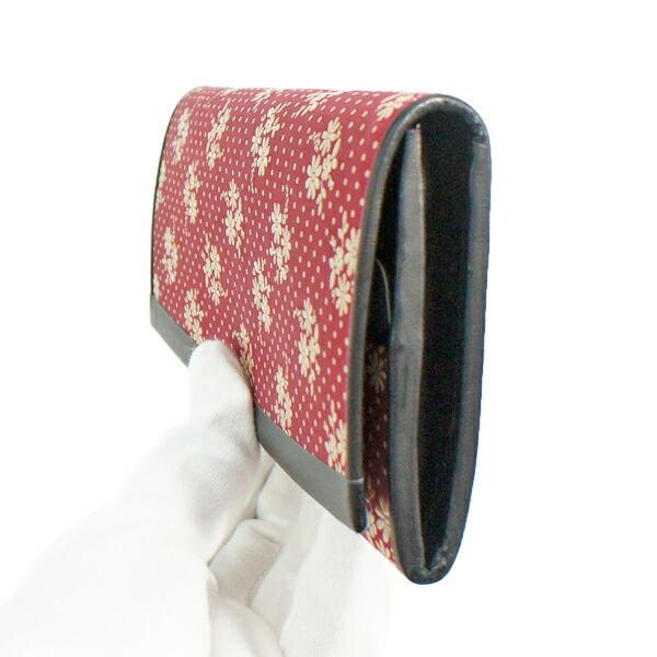 印伝 甲州印伝 印傳屋 上原勇七 財布 長財布 束入れ 2311 コスモス 秋桜 赤地×白漆 鹿革 本革 レザー 花柄 ブランド 冬物 冬ギフト クリスマス 贈り物 YM01 印傳屋（INDEN-YA） 印伝 甲州印伝 上原勇七 財布 長財布 印伝財布 束