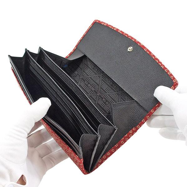 印伝 甲州印伝 印傳屋 上原勇七 財布 長財布 束入れ 2314 小桜 赤地×白漆 鹿革 本革 レザー 和柄 ブランド 冬物 冬ギフト クリスマス 贈り物 YM02 印傳屋（INDEN-YA） 印伝 甲州印伝 上原勇七 財布 長財布 印伝財布 束