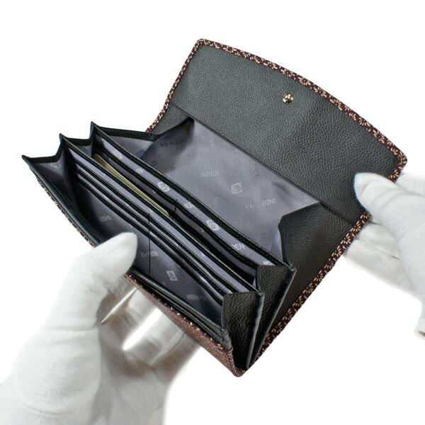 印伝 甲州印伝 印傳屋 上原勇七 財布 長財布 束入れ 2314 菱菊 紫地×白漆 鹿革 本革 レザー 和柄 ブランド 冬物 冬ギフト クリスマス 贈り物 YM02 印傳屋（INDEN-YA） 印伝 甲州印伝 上原勇七 財布 長財布 印伝財布 束