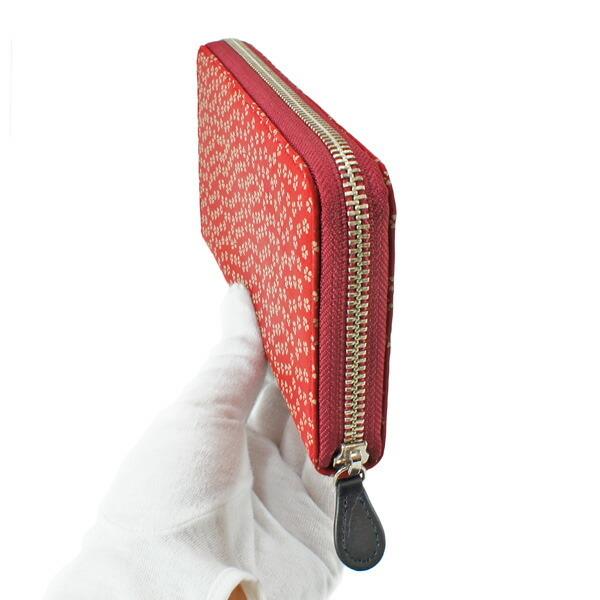 印伝 甲州印伝 印傳屋 上原勇七 財布 長財布 束入れ 2317 小桜 赤地×白漆 鹿革 本革 レザー 和柄 ブランド 冬物 冬ギフト クリスマス 贈り物 YM01 印傳屋（INDEN-YA） 印伝 甲州印伝 上原勇七 財布 長財布 印伝財布 束