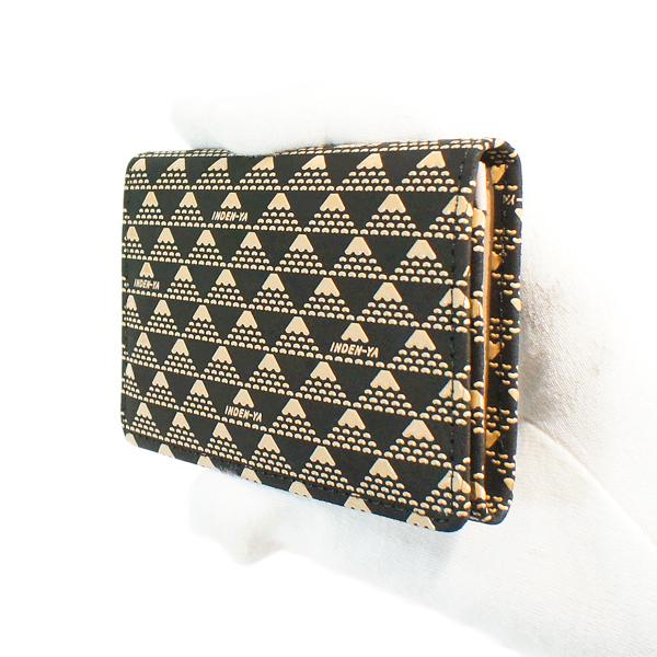 印伝 甲州印伝 印傳屋 上原勇七 名刺入れ 名詞入れ たかね 2804 富士山 黒地×黒漆 鹿革 本革 レザー 和柄 ブランド 冬物 冬ギフト クリスマス 贈り物 YM01 印傳屋（INDEN-YA） 印伝 甲州印伝 上原勇七 名刺入れ 名詞入れ たかね