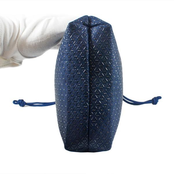 印伝 甲州印伝 印傳屋 上原勇七 合切袋 巾着 3005 ひょうたん 紺地×