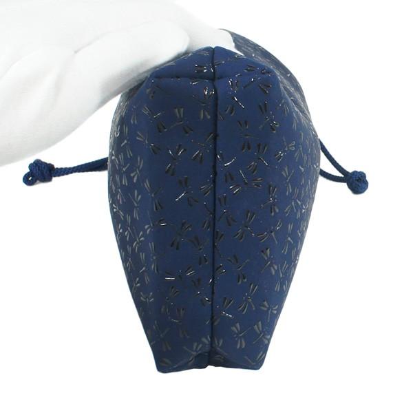 印傳屋 印伝 甲州印伝 上原勇七 合切袋 巾着 3005 とんぼ 紺地