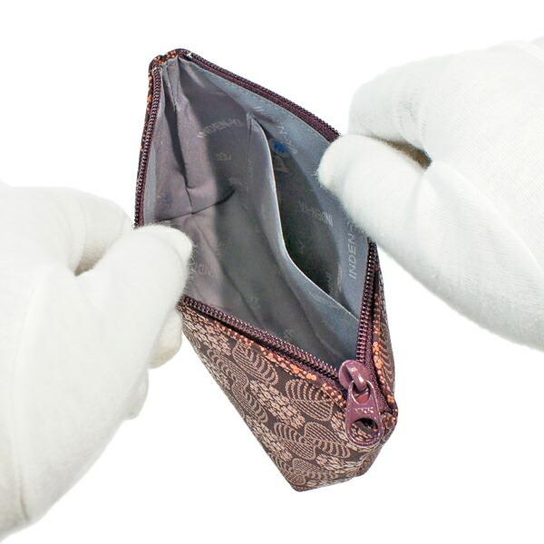 印伝 甲州印伝 印傳屋 上原勇七 ポーチ 化粧ポーチ 4405 あじさい 紫陽花 紫地×ピンク漆 鹿革 本革 レザー 花柄 ブランド 冬物 冬ギフト クリスマス 贈り物 YM02 印傳屋（INDEN-YA） 印伝 甲州印伝 上原勇七 ポーチ 化粧ポーチ 4405