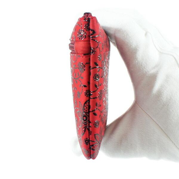 印伝 甲州印伝 印傳屋 上原勇七 ポーチ 通帳入れ 薄型 4407 クレマチス