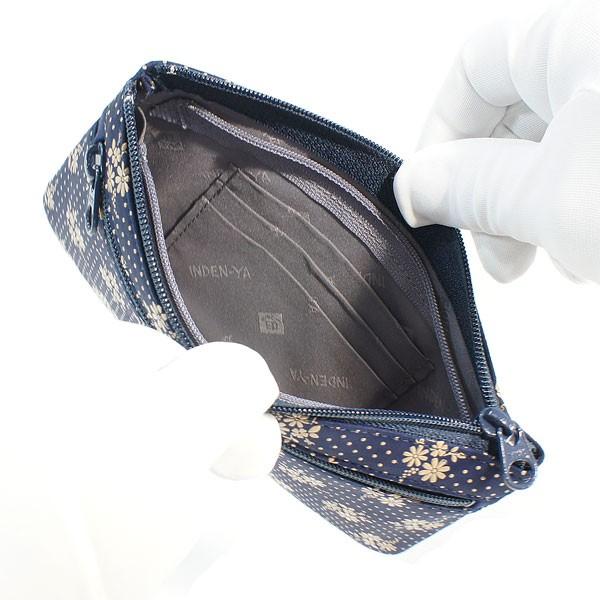 印傳屋（INDEN-YA） 印伝 甲州印伝 上原勇七 ポーチ 通帳入れ 薄型