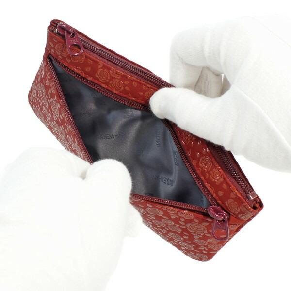 印傳屋（INDEN-YA） 印伝 甲州印伝 上原勇七 ポーチ 通帳入れ 薄型