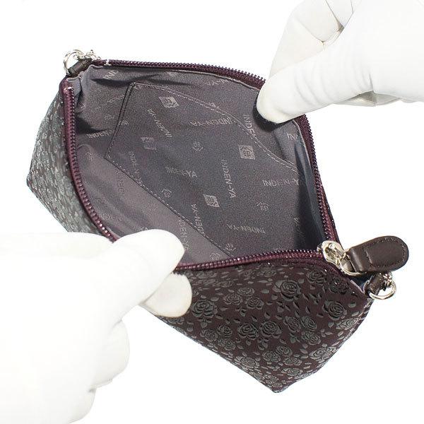 印傳屋（INDEN-YA） 印伝 甲州印伝 上原勇七 化粧ポーチ 手提げ 4411