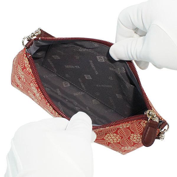 印傳屋（INDEN-YA） 印伝 甲州印伝 上原勇七 化粧ポーチ 手提げ 4411