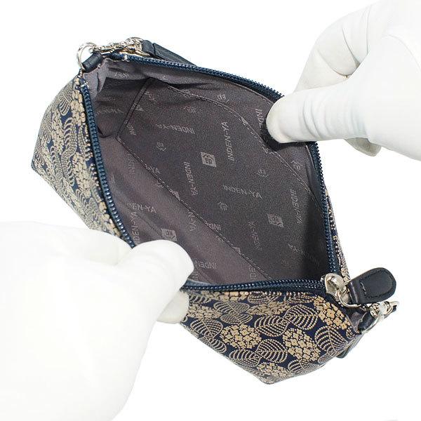 印傳屋（INDEN-YA） 印伝 甲州印伝 上原勇七 化粧ポーチ 手提げ 4411