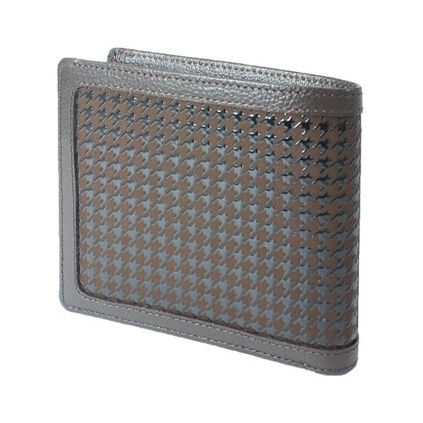 印伝 甲州印伝 印傳屋 上原勇七 財布 二つ折り財布 印伝財布 隼人 ハヤト 8932-2 茶地×黒漆 鹿革 本革 レザー 和柄 ブランド YM01