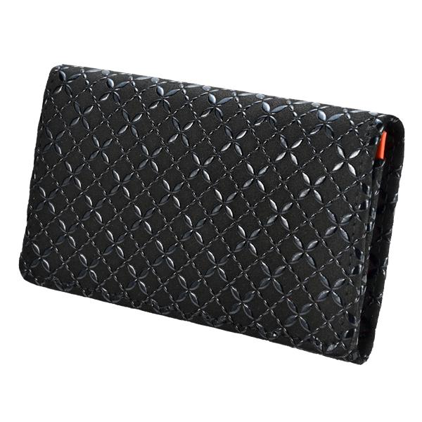 印伝 甲州印伝 印傳屋 上原勇七 2501 名刺入れ HISOCA  9404 七宝繋ぎ 緑地×黒漆 鹿革 本革 レザー 和柄 ブランド 冬物 冬ギフト クリスマス 贈り物 YM01 印傳屋（INDEN-YA） 印伝 甲州印伝 上原勇七 2501 名刺入れ HISOCA