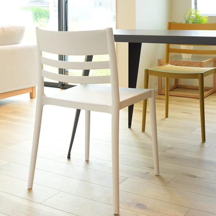 kz PLANK プランク ダイニング スタッキング チェア イス 白③ ダイニングチェア 2脚セット Garza(ガルサ) 3色対応 完成品の