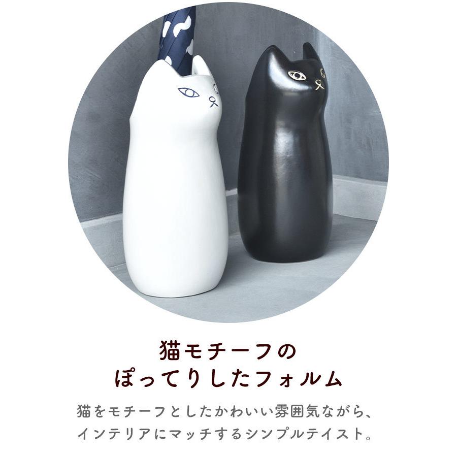 猫 傘立て ミニサイズ フラワーベース 陶器製 ねこ ネコ 陶製 アンブレラスタンド シンプル cly-13 [lt]｜marusyou｜03