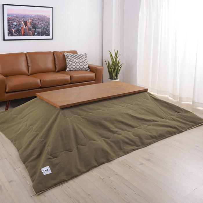 120×80cm天板対応 こたつ布団 正方形230cm×190cm 撥水加工 無地