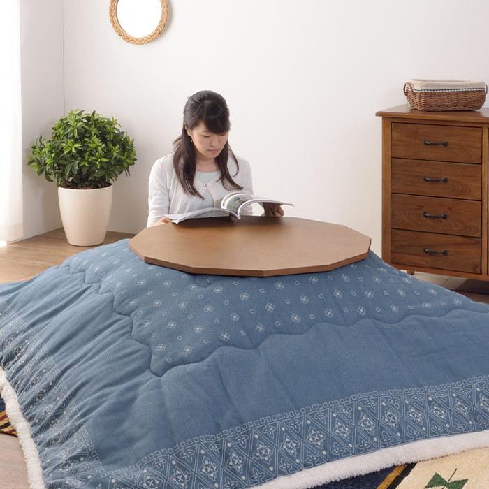 コタツテーブル 円形 12角形 丸型 直径80cm 木製こたつ ローテーブル
