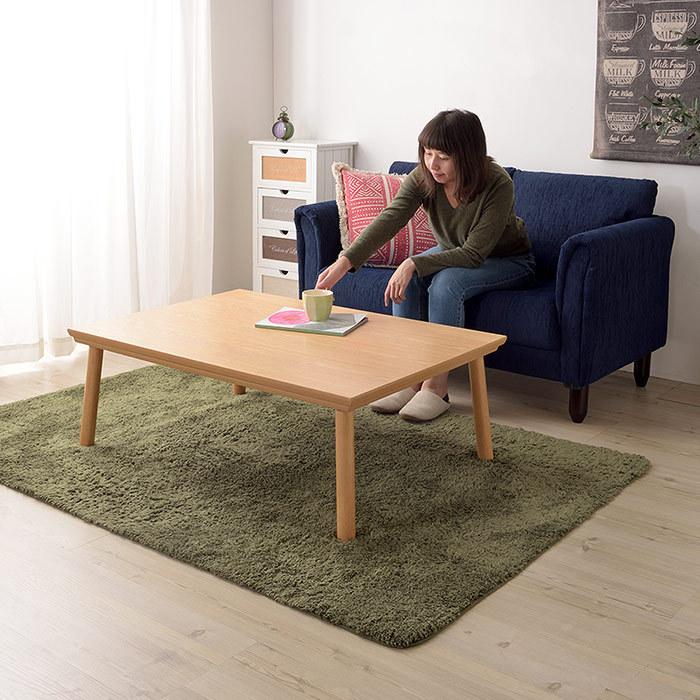 コタツテーブル 長方形 幅105cm 奥行75cm 木製こたつ カーボンフラット