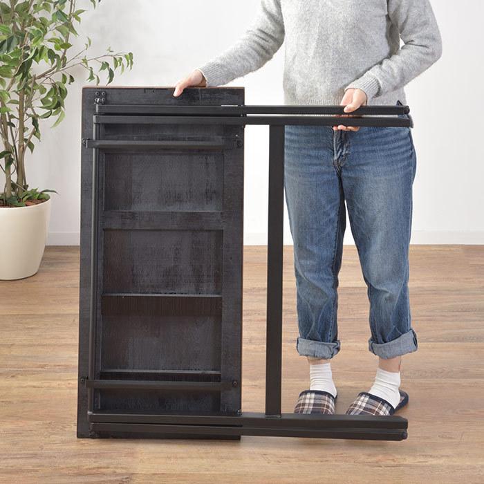 木製折りたたみデスク ヴィンテージ風 幅90cm 奥行40cm 折り畳み
