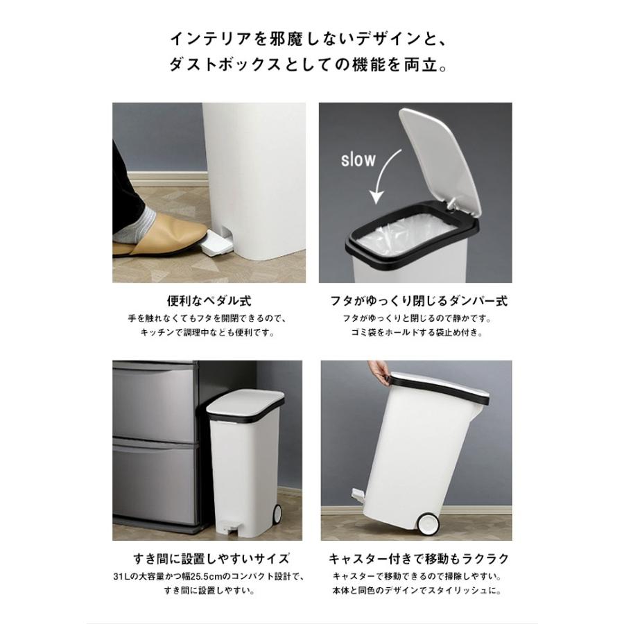 ソフトクローズダストボックス 31L ゴミ箱 ペダル式 ペール ソフトクローズダストボックス 31L ゴミ箱 ペダル式 ペール