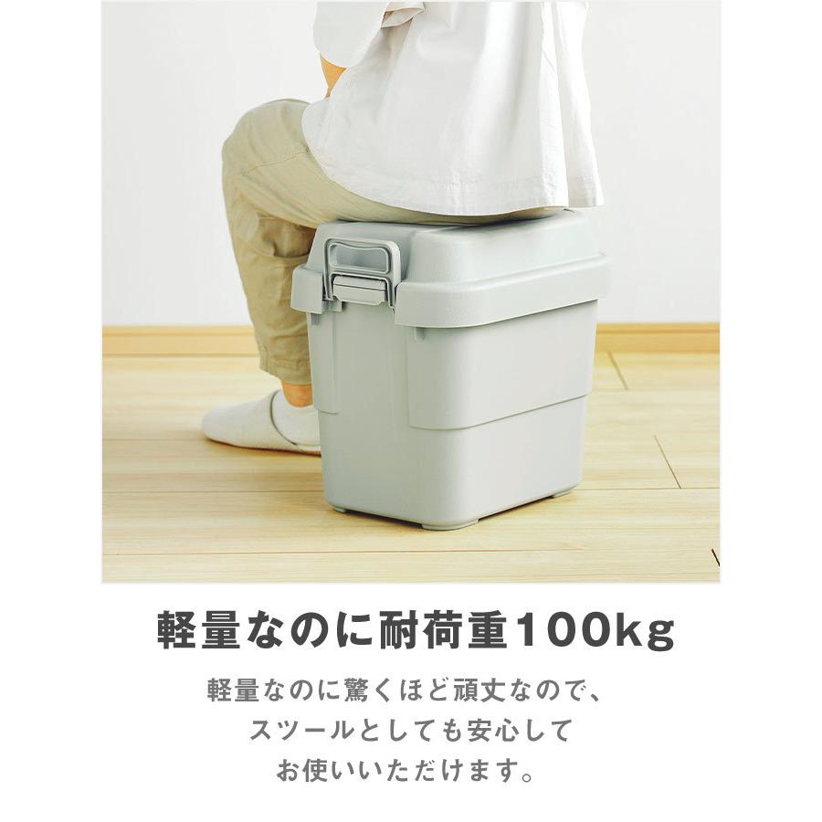 トランクカーゴ 20L キャンプ アウトドア 屋外 べランピング 釣り ガーデニング べランダ 玄関 座れる スツール 頑丈 フタ付き 大容量 ベンチ収納 tc-20 [ld]｜marusyou｜03