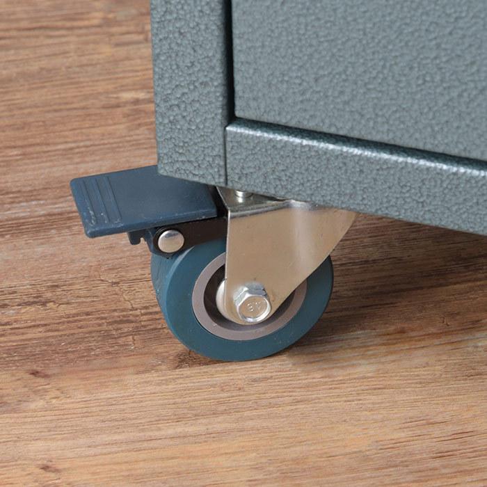 スチールロッカー風 チェスト 2D 2連 収納棚 2段 本棚 シェルフ 扉付き