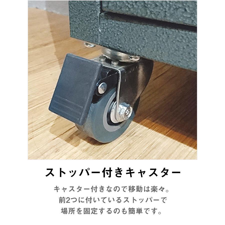 スチールロッカー風 チェスト 2D 2連 収納棚 2段 本棚 シェルフ 扉付き