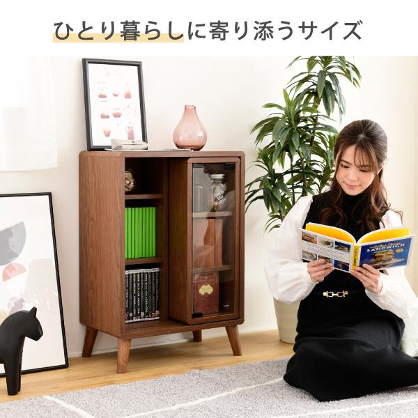 スライド ラック 幅50 奥行30 高さ73 Pico 収納 キャビネット 脚付き 本棚 コミックラック 文庫本 漫画 一人暮らし かわいい ロータイプ オープンラック 可動棚