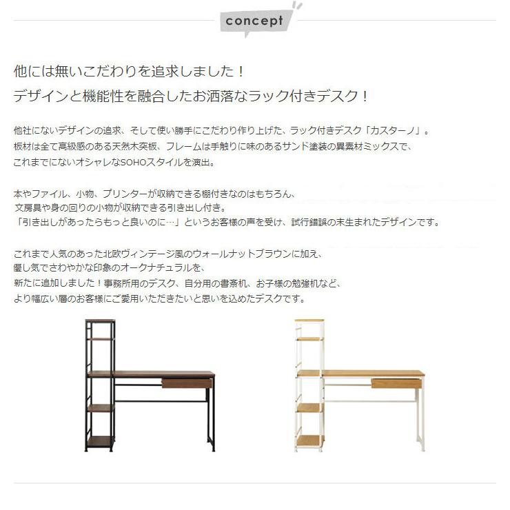 収納付き パソコンデスク PCデスク ラック付き 引き出し付き 左右